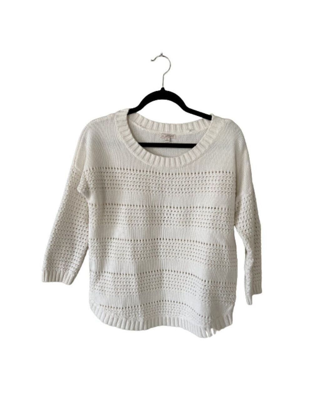 Gap Women's Textured Stripe Sweater Ivory Frost Size S